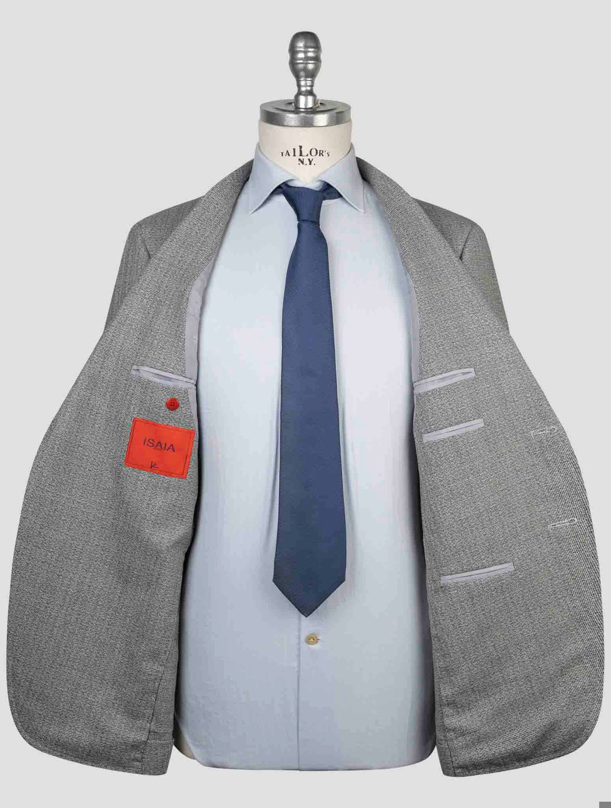 Isaia Black White Wool Suit
