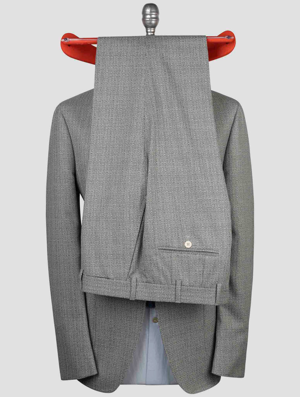 Isaia Black White Wool Suit