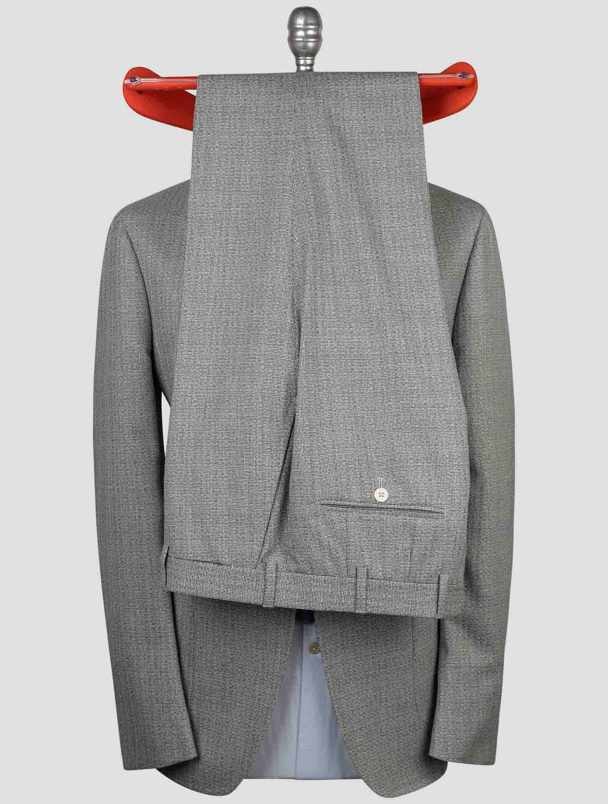 Isaia Black White Wool Suit