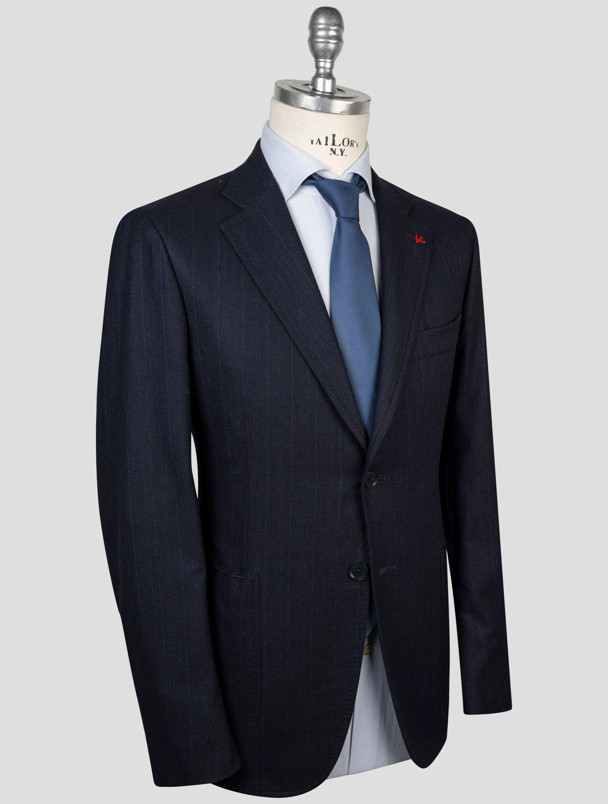 Isaia Isaia Blue Wool Silk Suit Blue 001