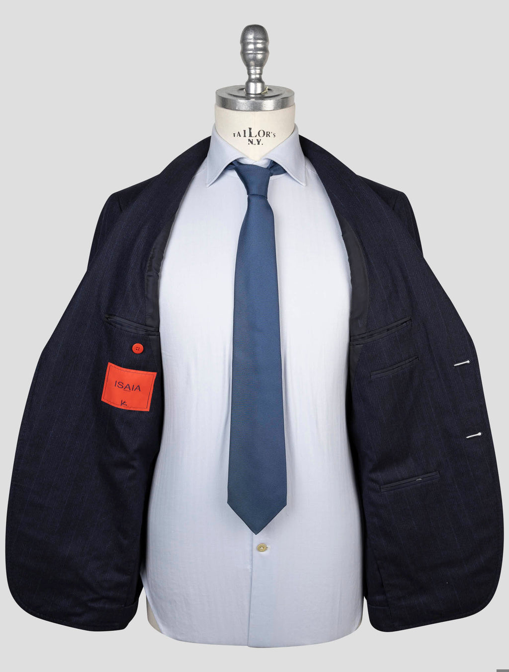 Isaia Blue Wool Silk Suit