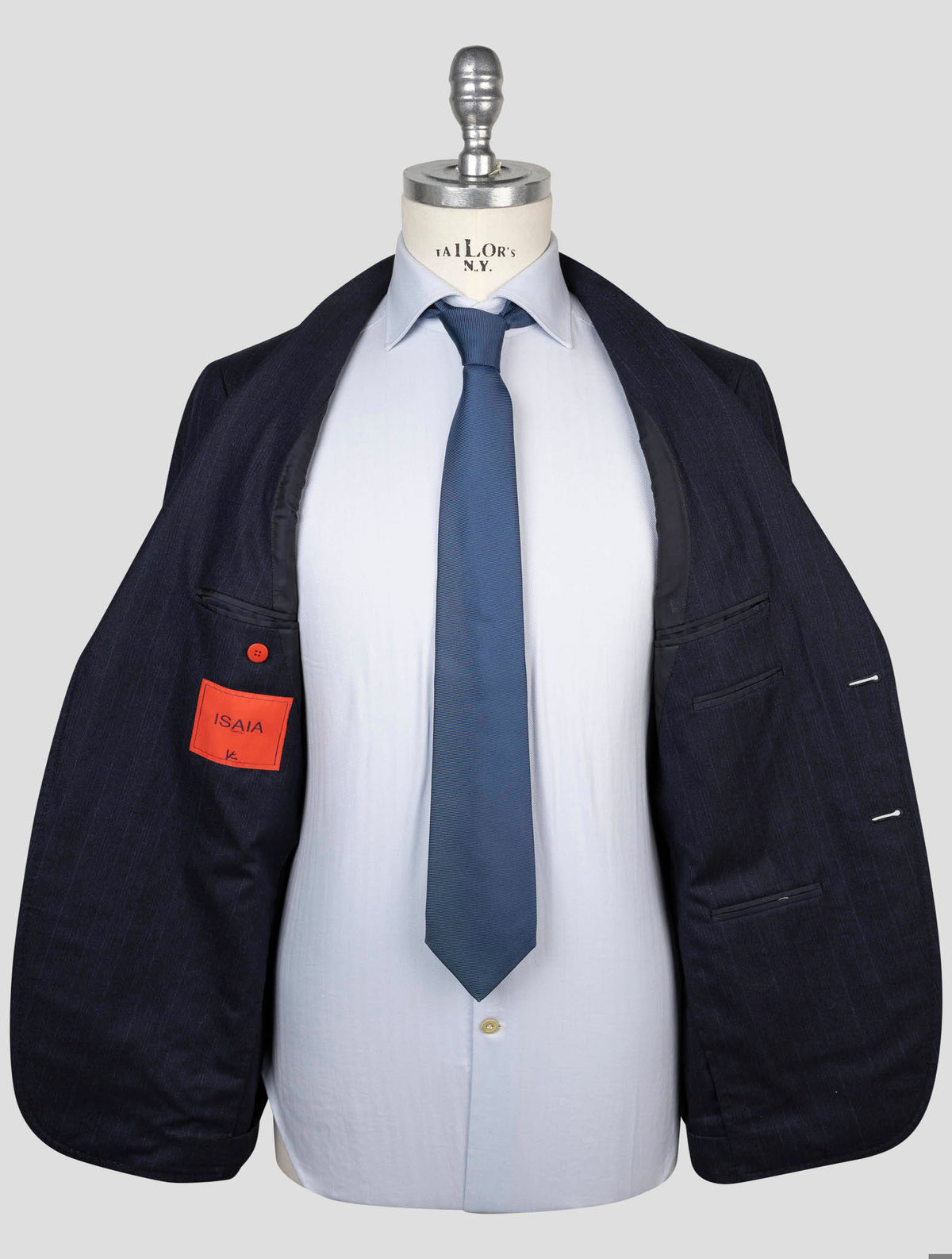 Isaia Blue Wool Silk Suit