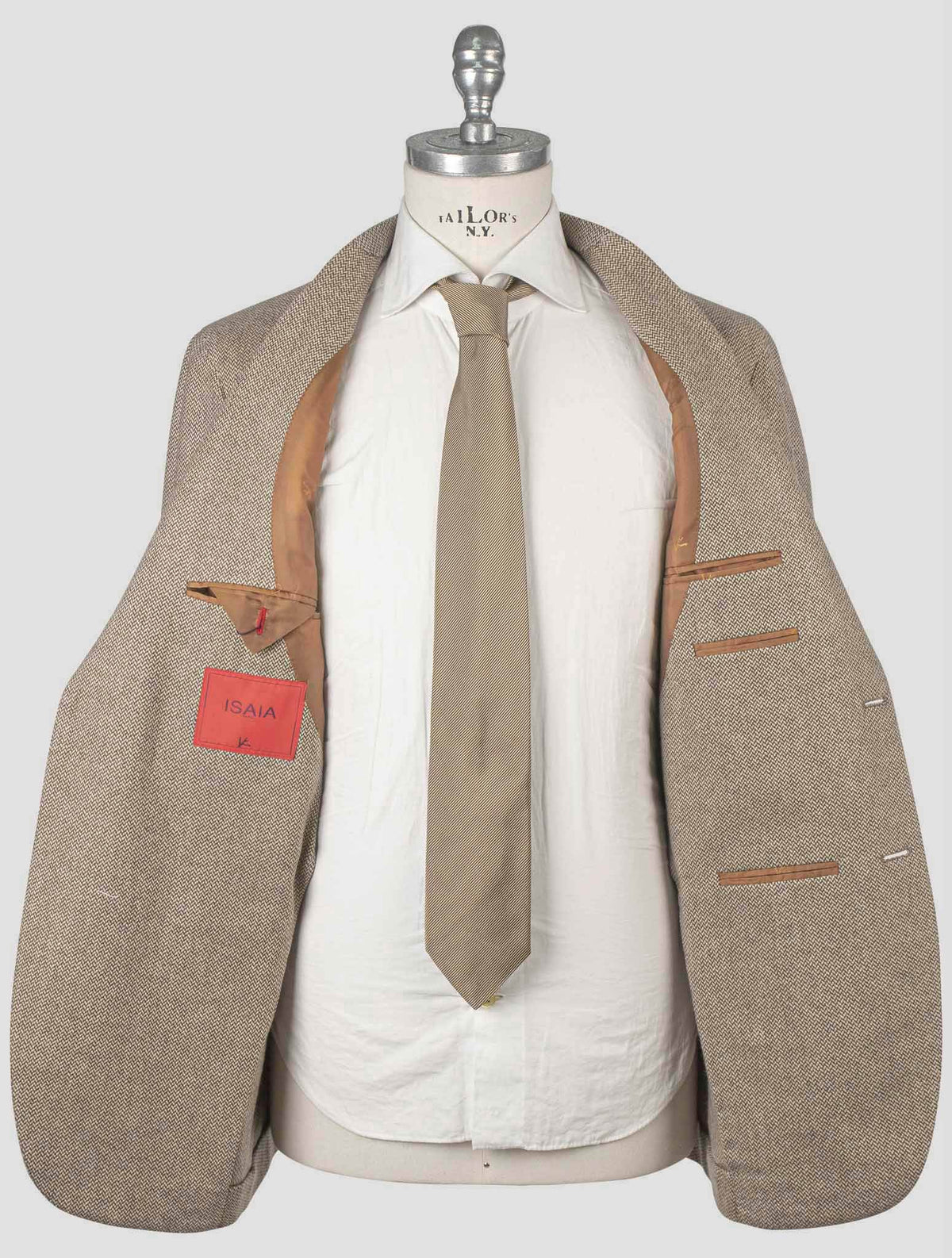 Isaia Beige Wool Cashmere Blazer