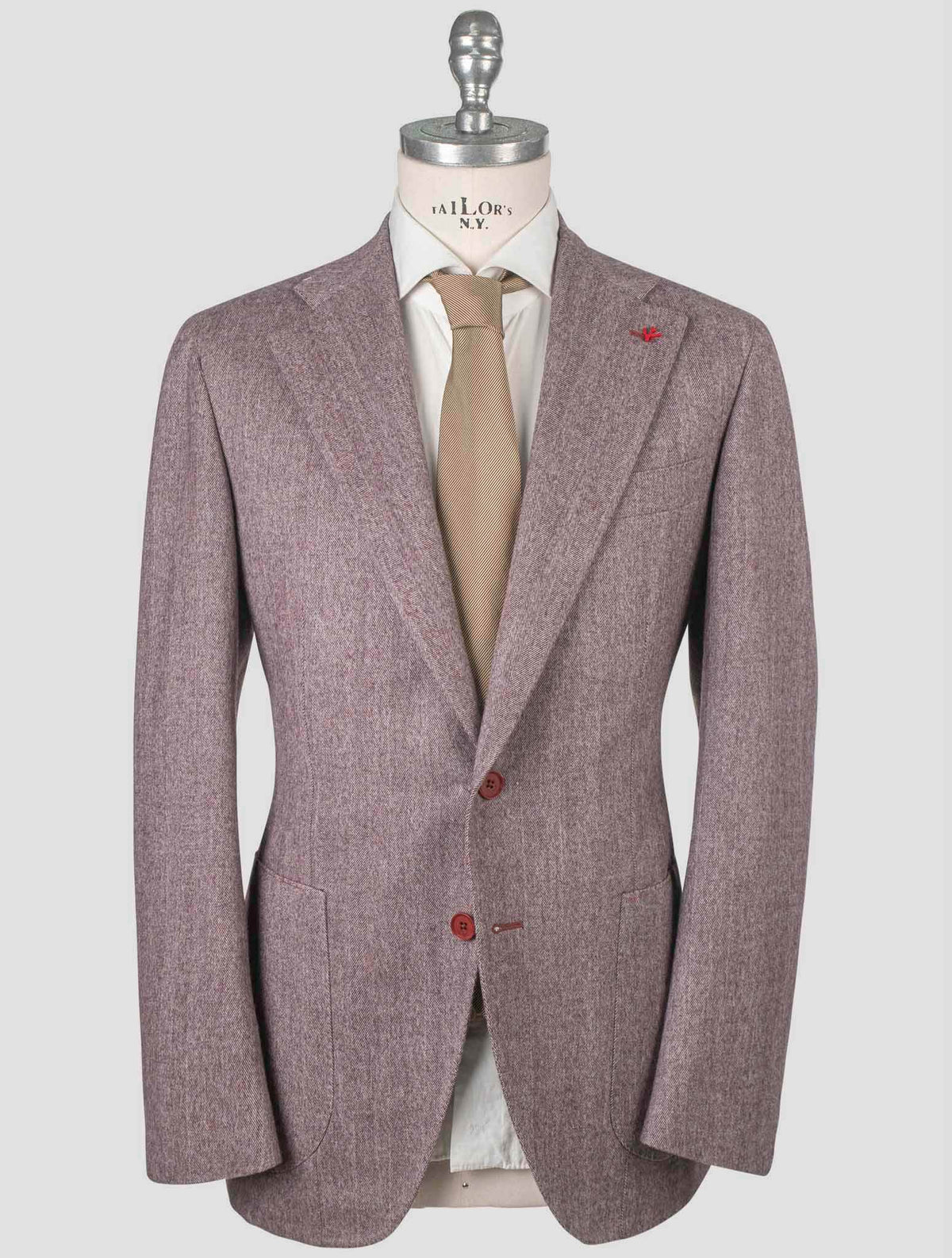 Isaia Pink Wool Cotton Cashmere Blazer