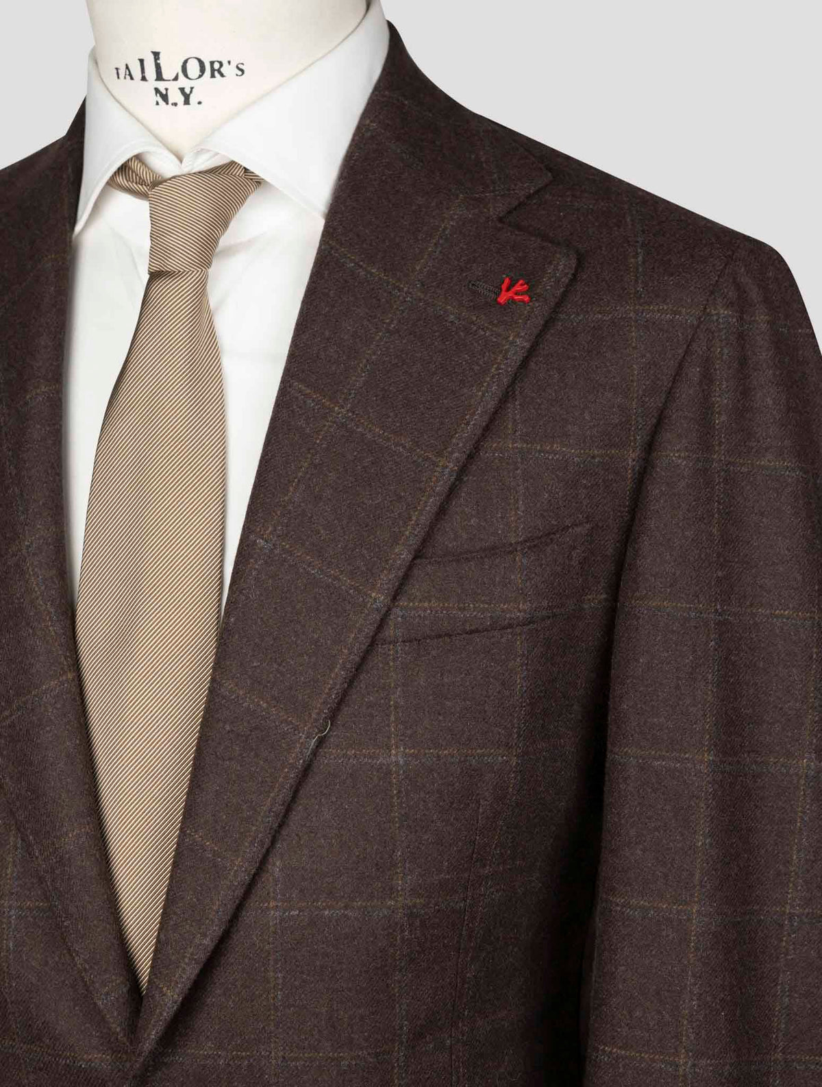 Isaia Brown Wool Cashmere Blazer