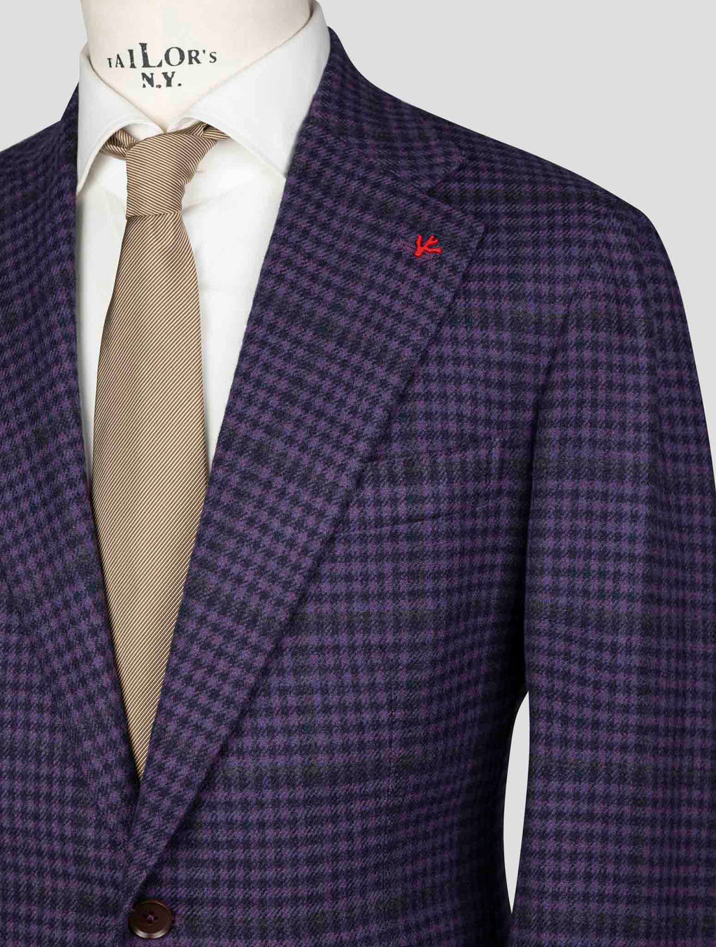 Isaia Violet Wool Cashmere Blazer