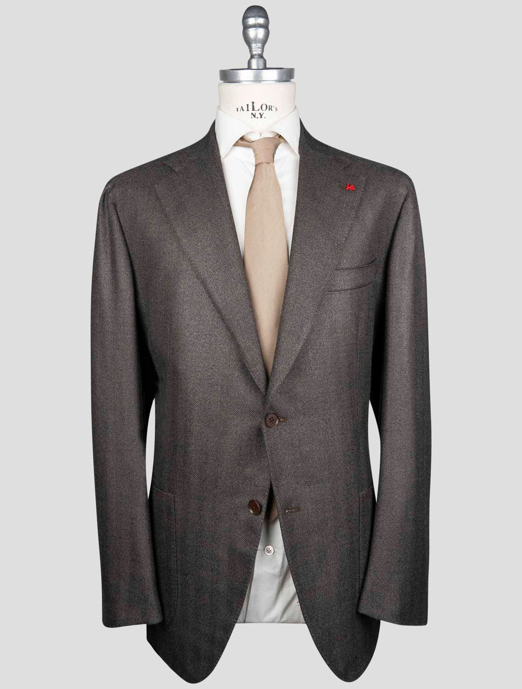 Isaia Brown Silk Wool Blazer
