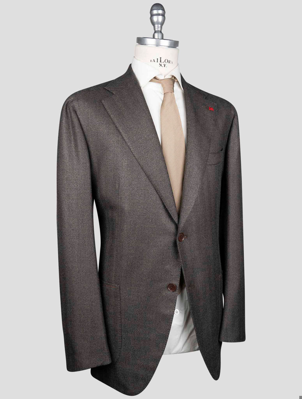 Isaia Isaia Brown Silk Wool Blazer Brown 001