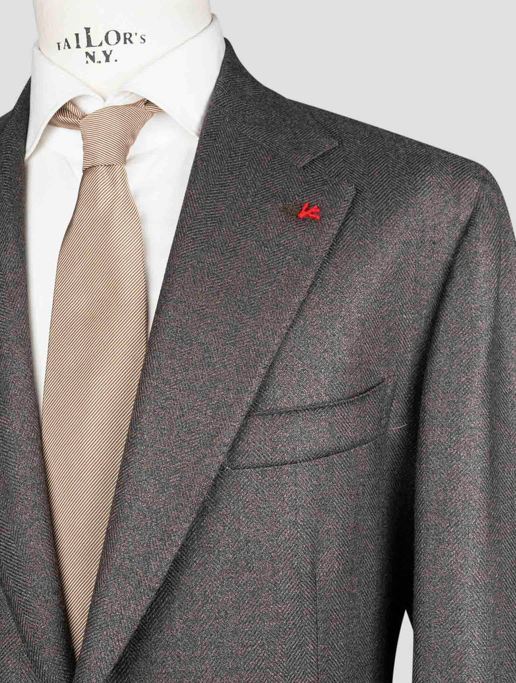 Isaia Brown Silk Wool Blazer