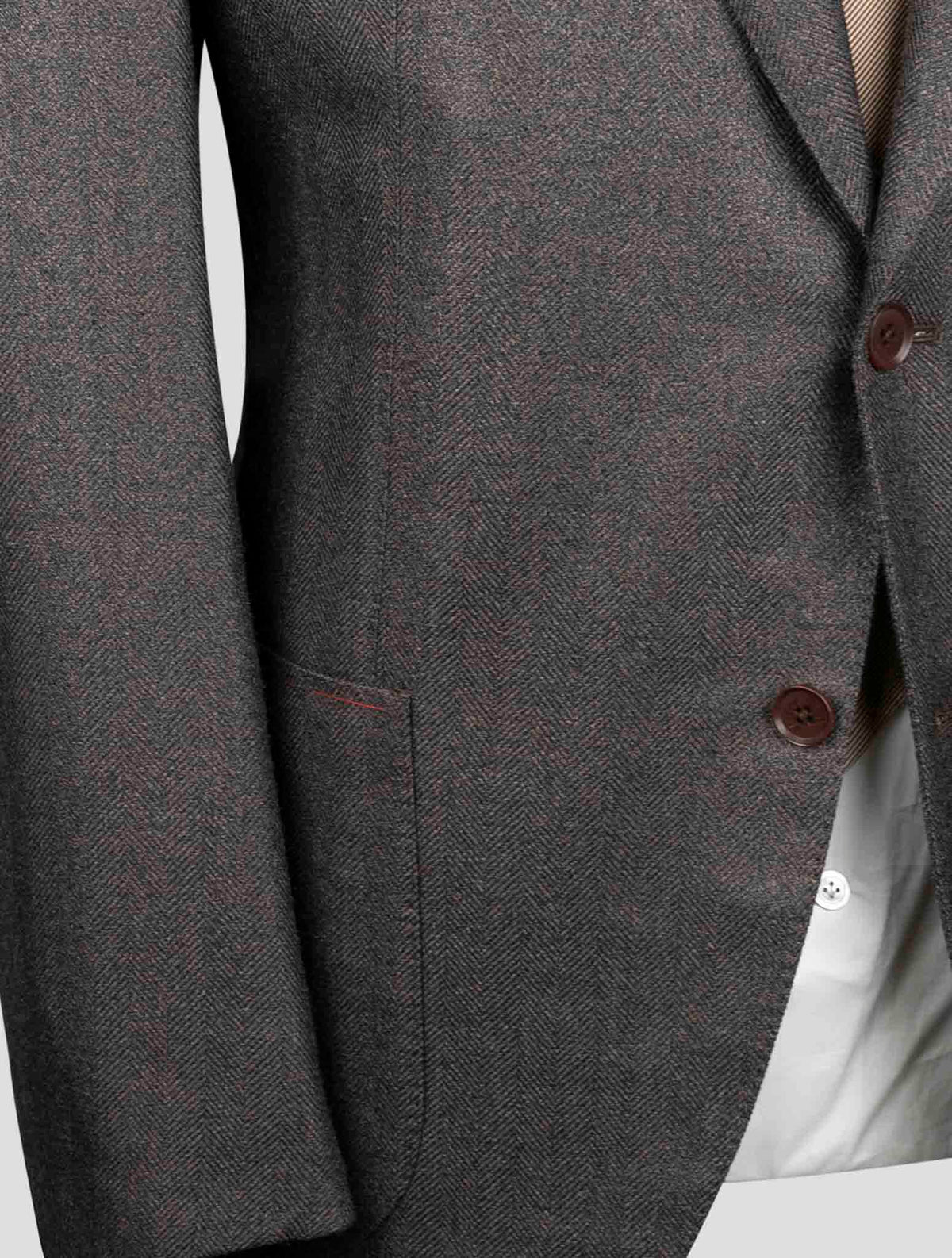 Isaia Brown Silk Wool Blazer