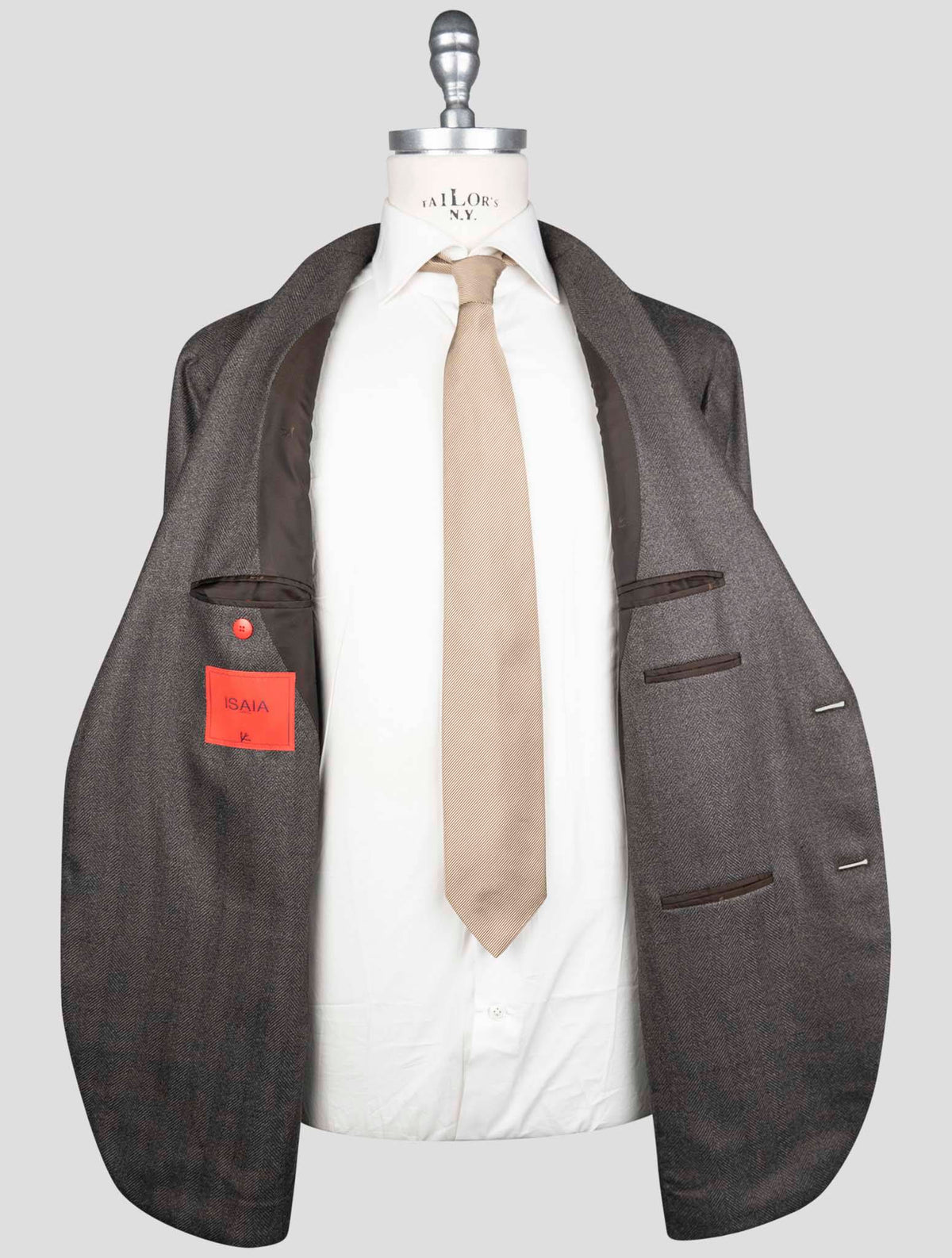 Isaia Brown Silk Wool Blazer