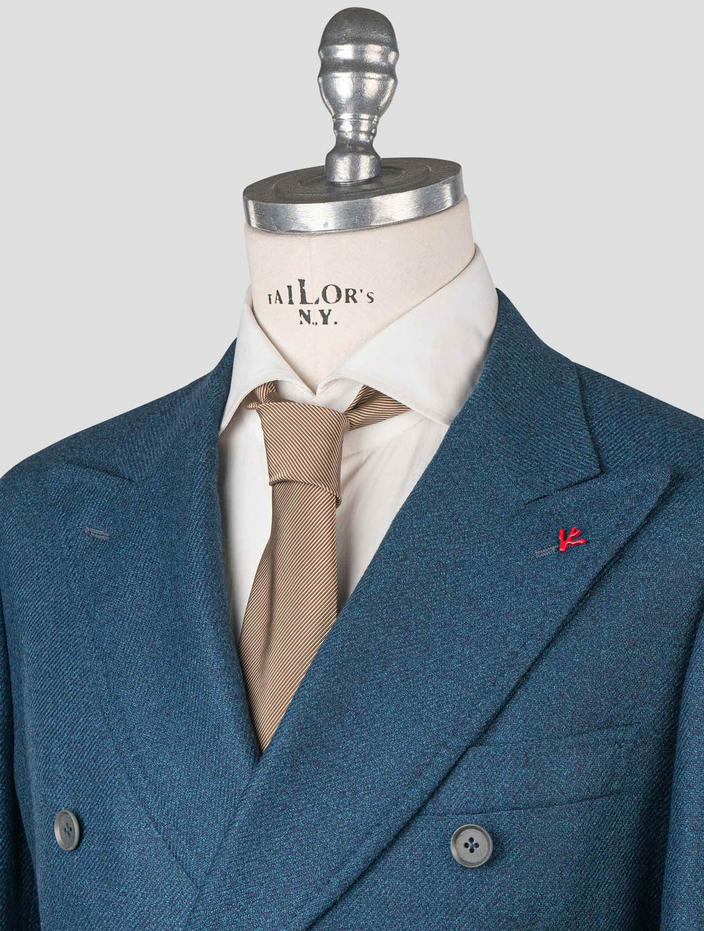 Isaia Blue Wool Silk Blazer