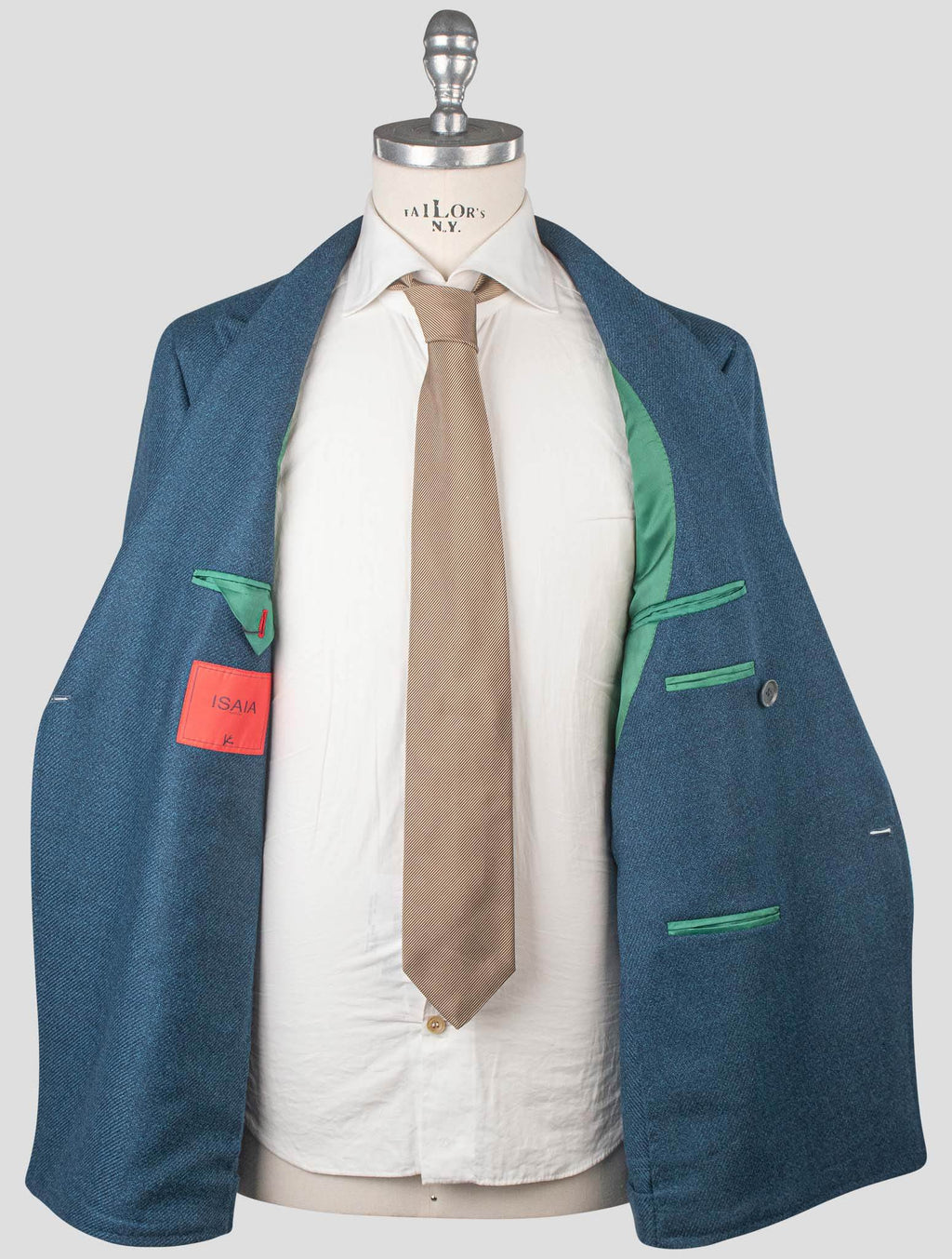 Isaia Blue Wool Silk Blazer