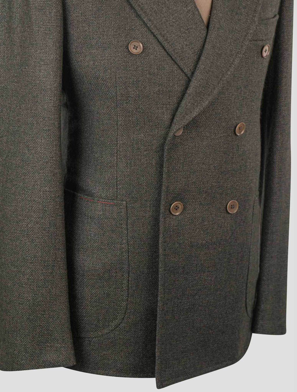 Isaia Green Wool Silk Blazer