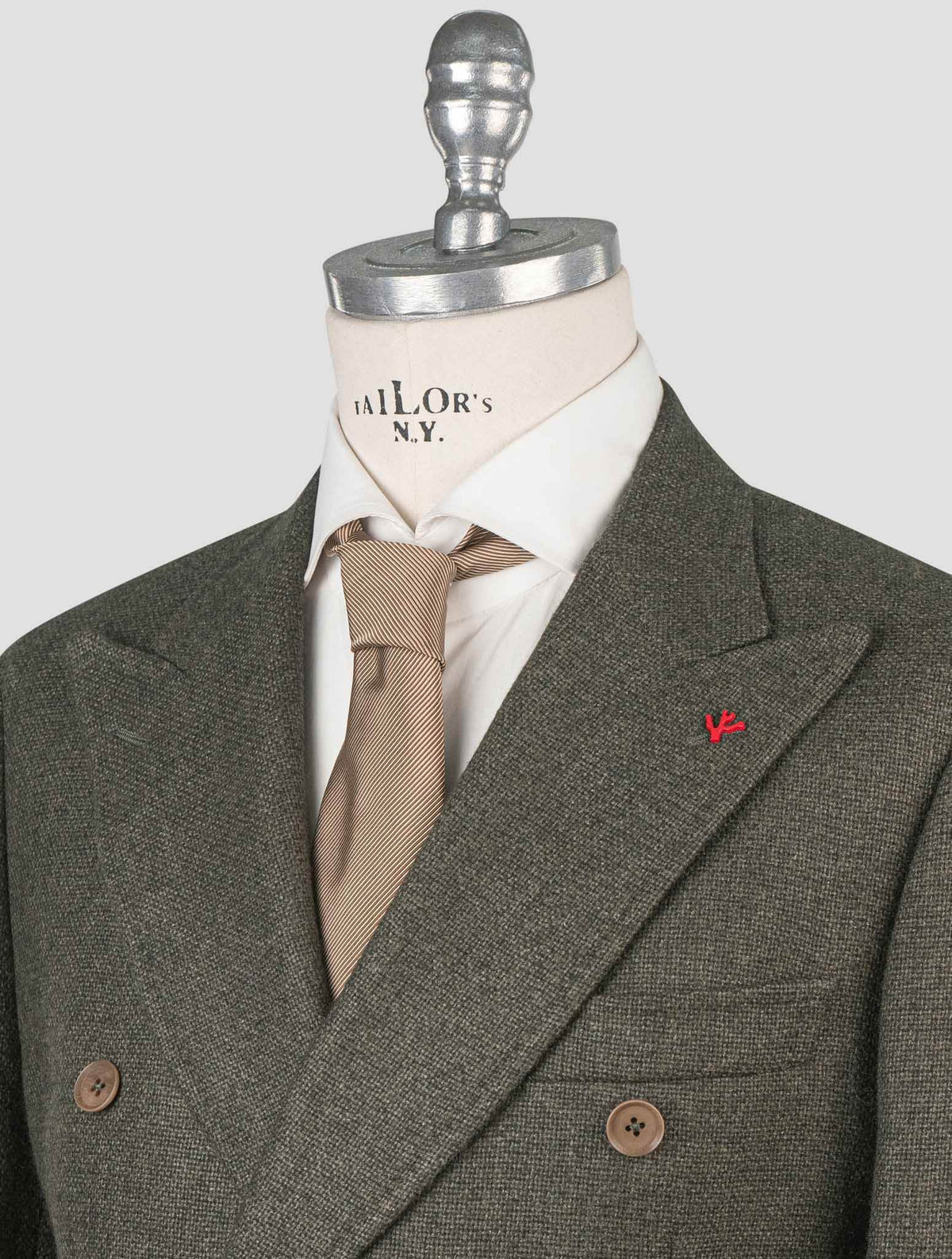 Isaia Green Wool Silk Blazer