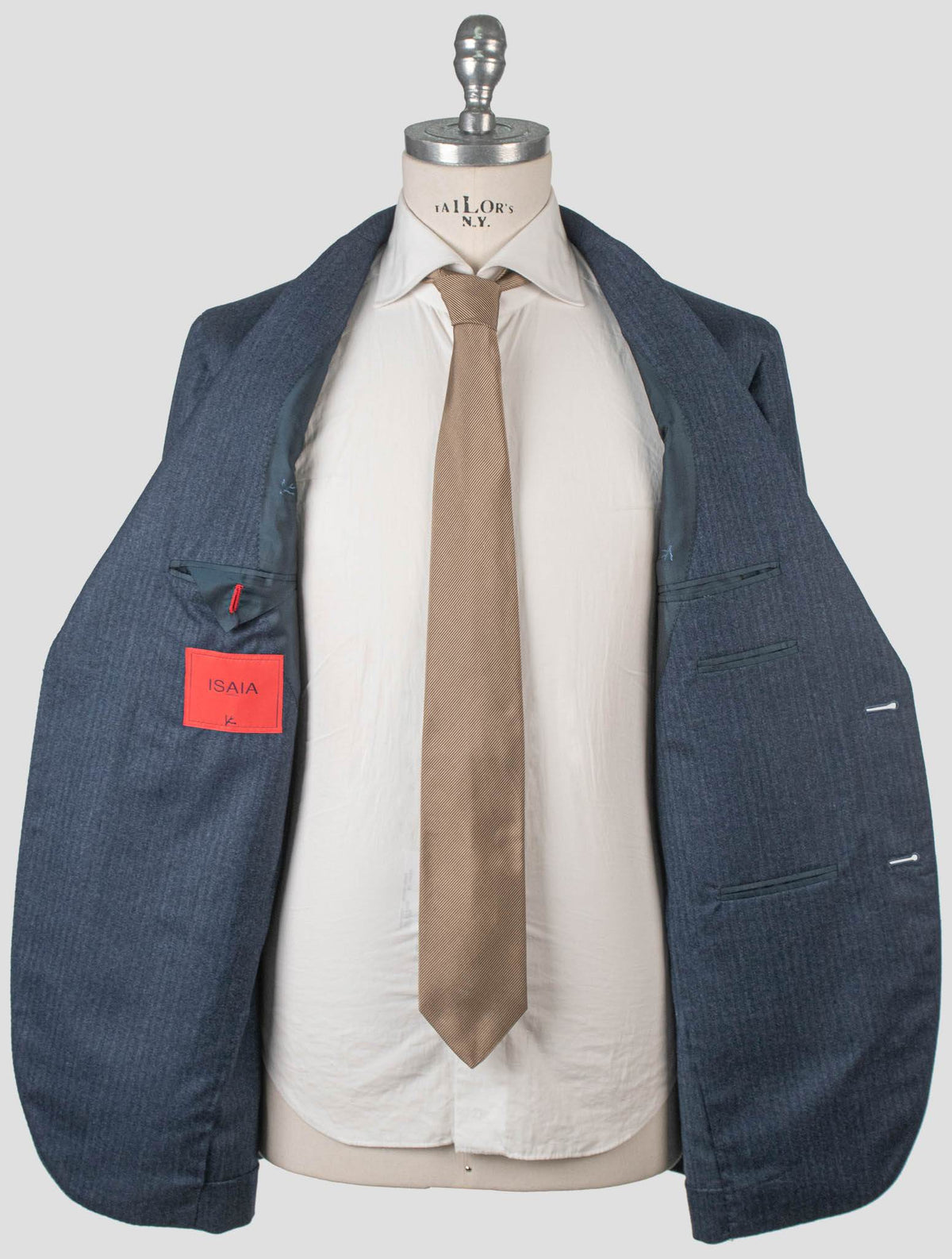Isaia Blue Wool Silk Suit