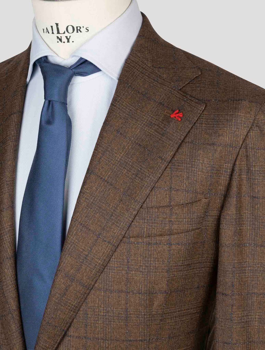 Isaia blue Brown wool Cashmere Suit