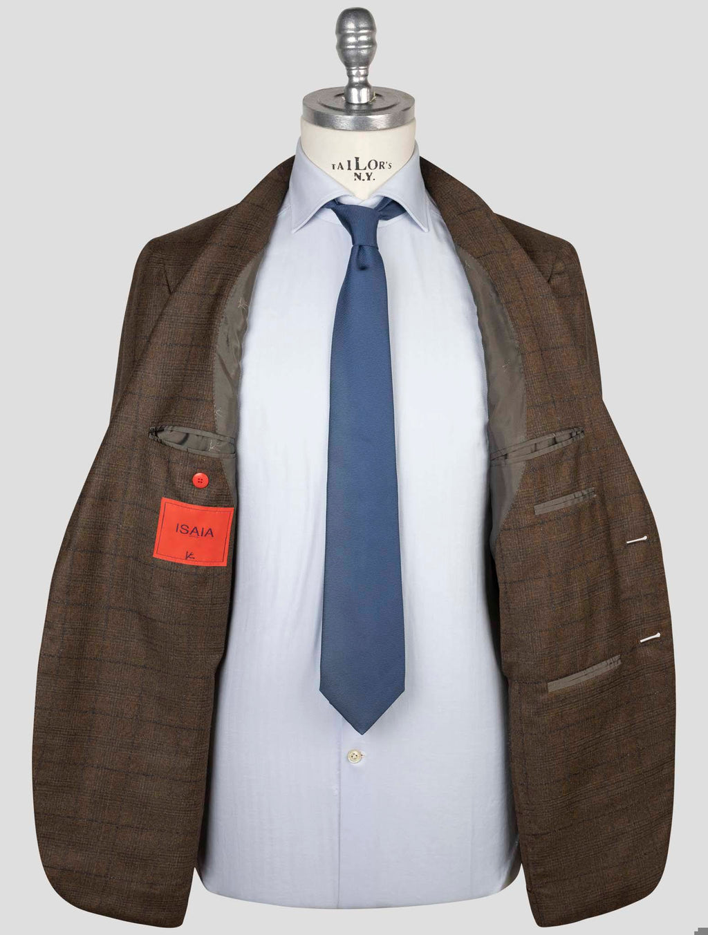 Isaia blue Brown wool Cashmere Suit