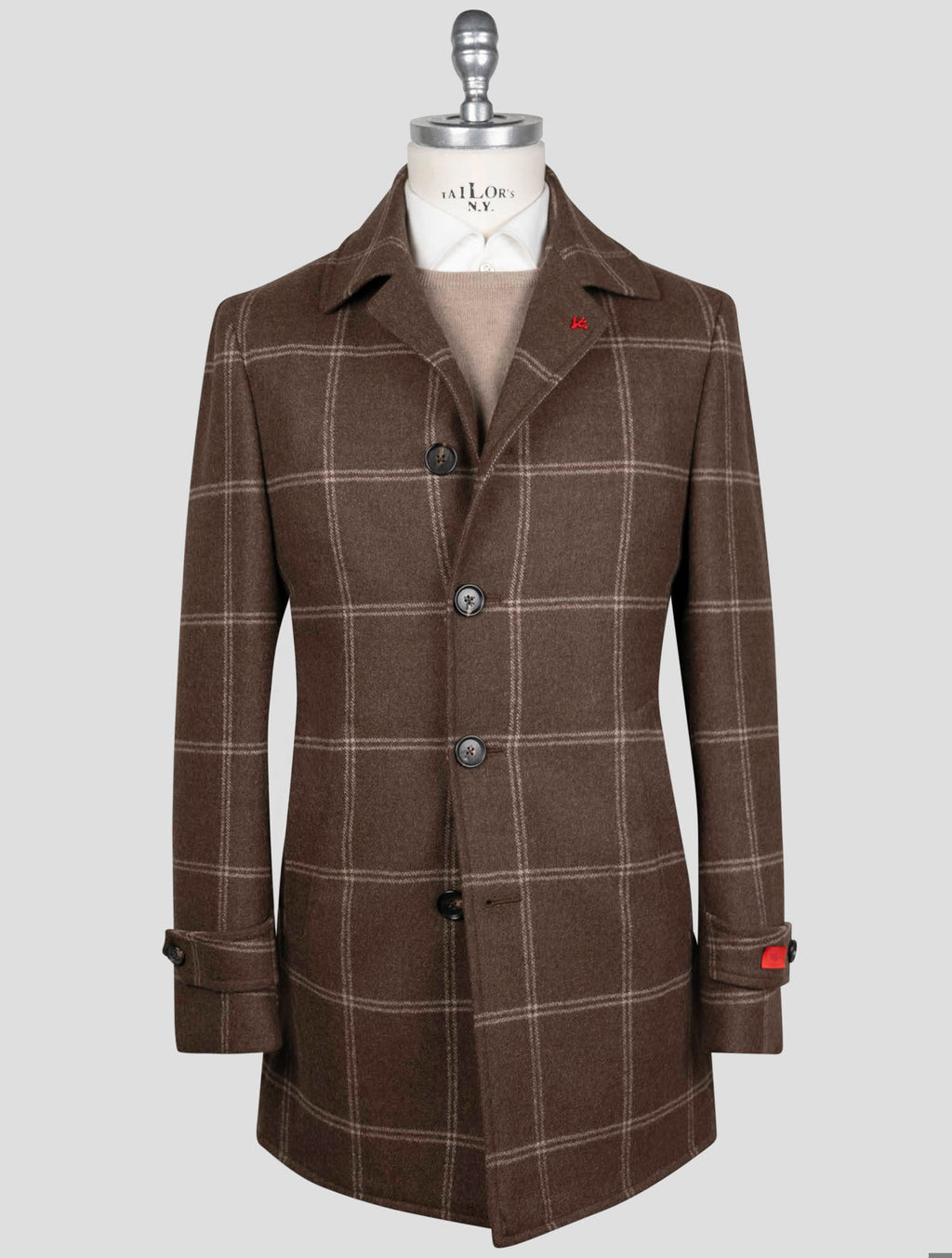 Isaia Isaia Brown Wool Overcoat Brown 000