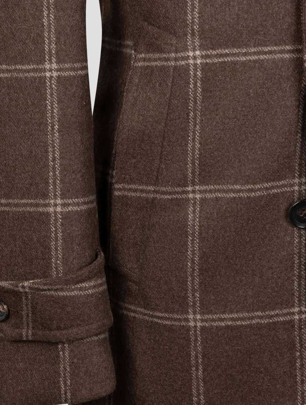 Isaia Brown Wool Overcoat