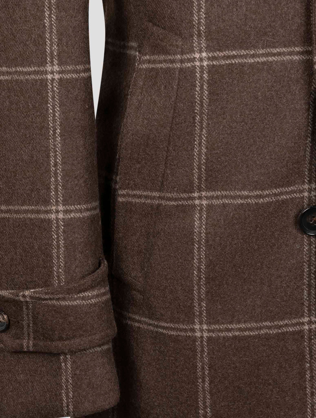 Isaia Brown Wool Overcoat