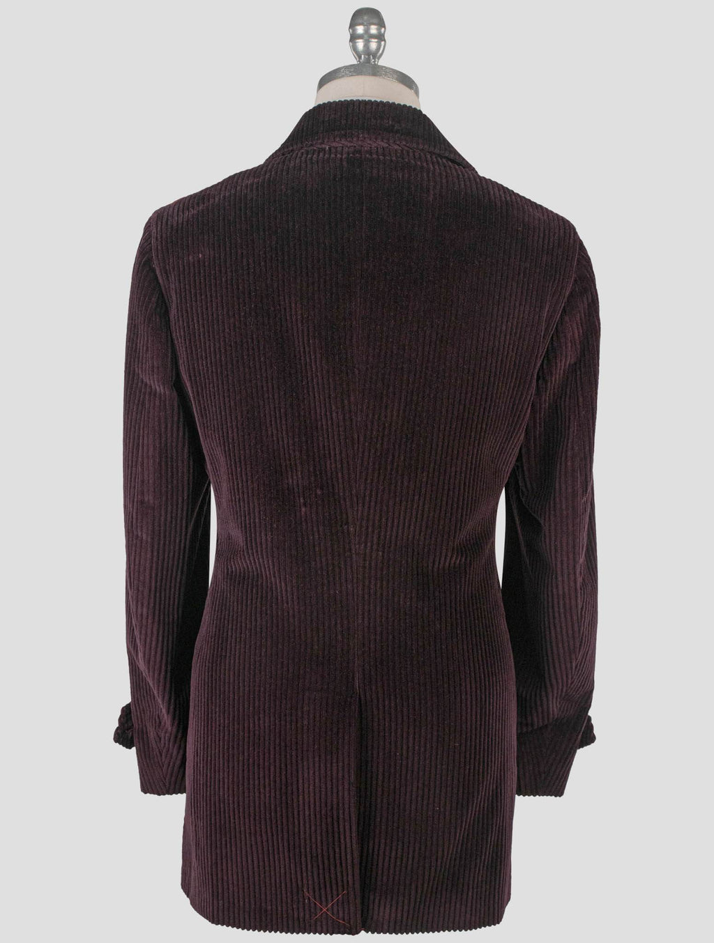 Isaia Burgundy Cotton Velvet Coat