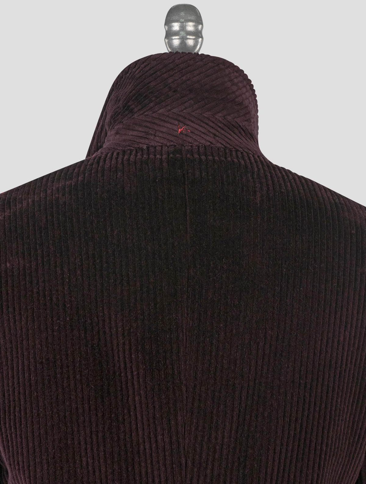 Isaia Burgundy Cotton Velvet Coat