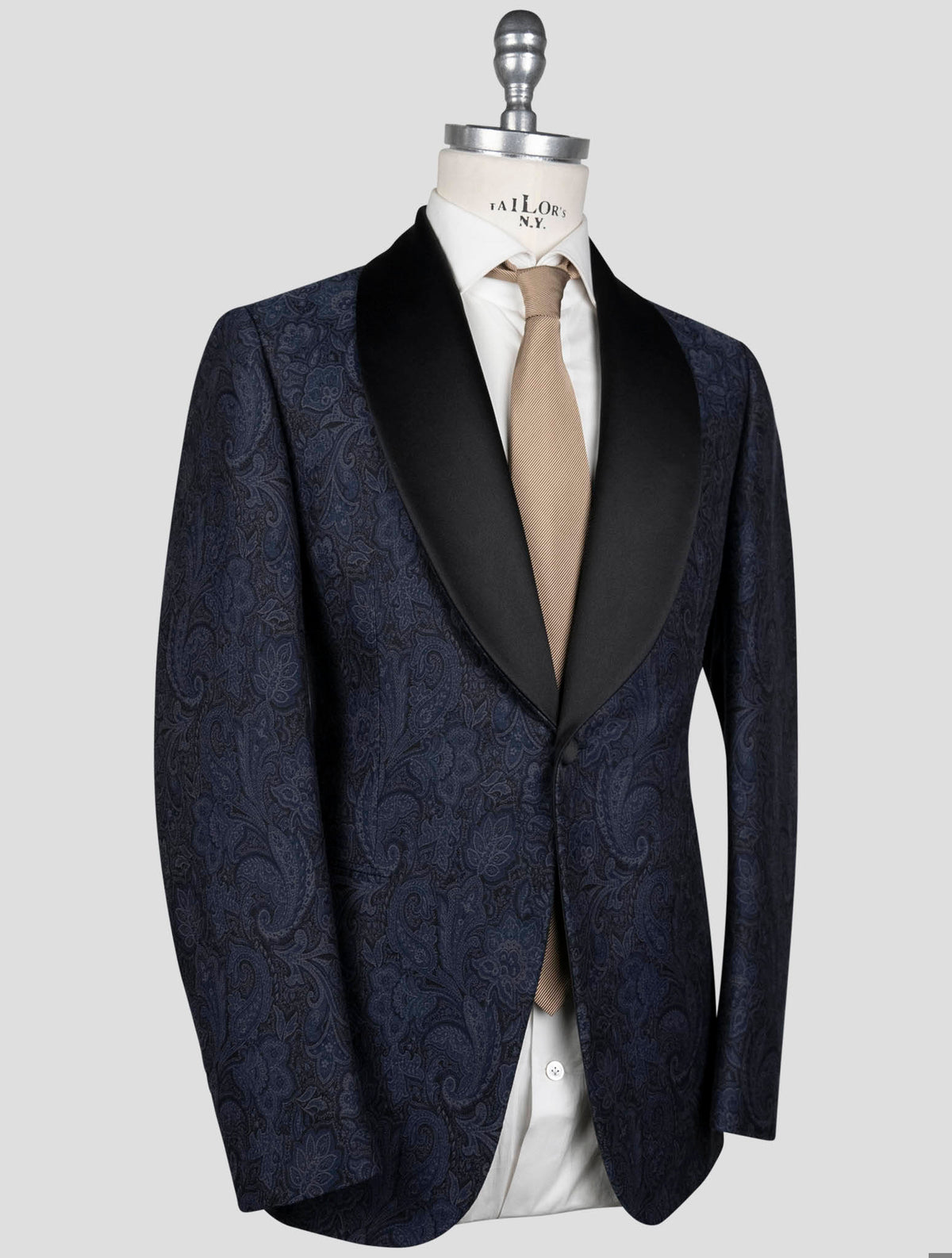 Isaia Isaia Blue Wool silk cotton smoking Blazer blue 001