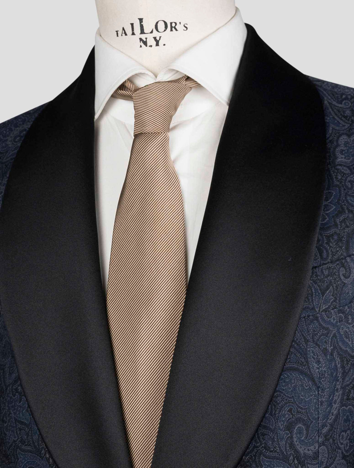 Isaia Blue Wool silk cotton smoking Blazer