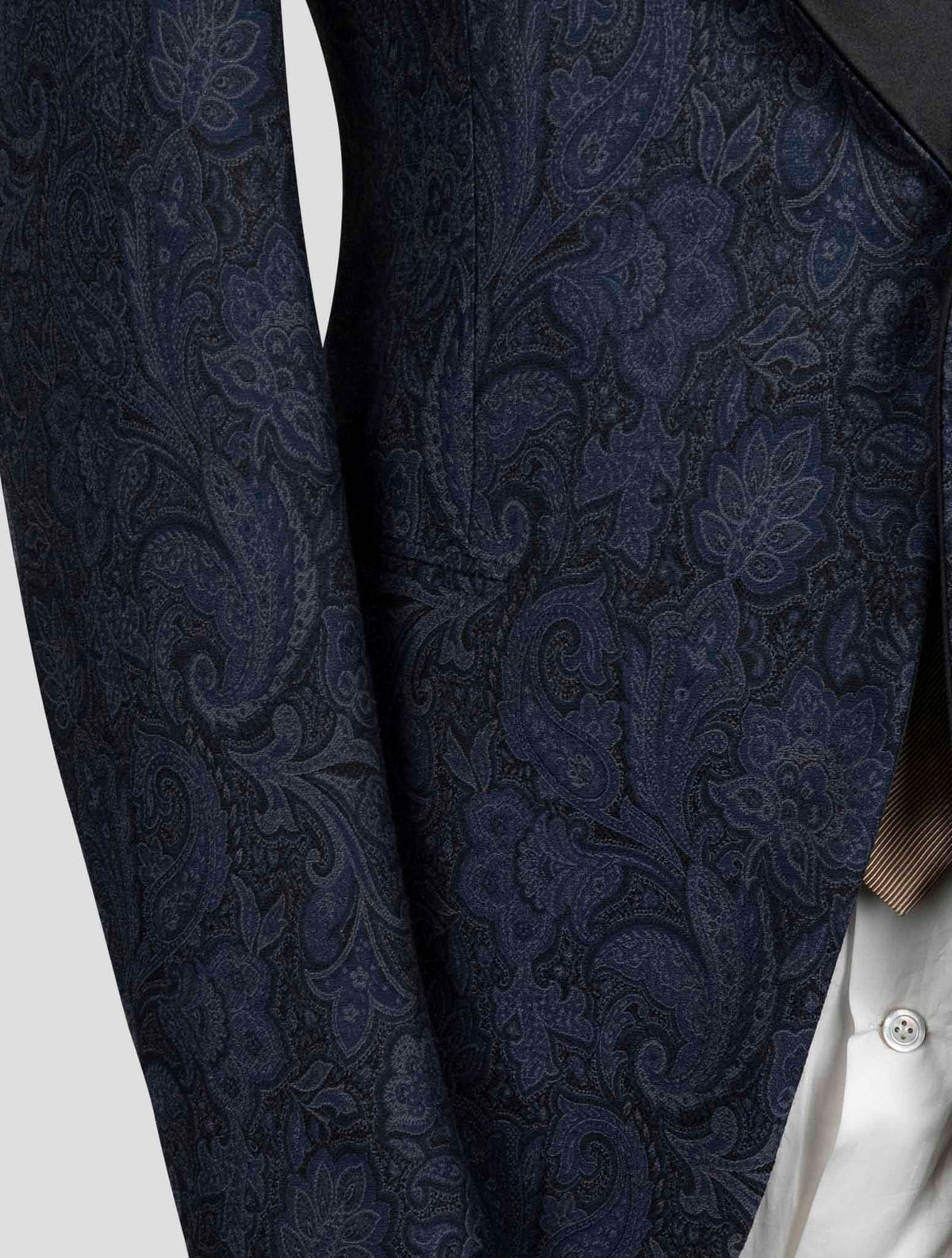 Isaia Blue Wool silk cotton smoking Blazer