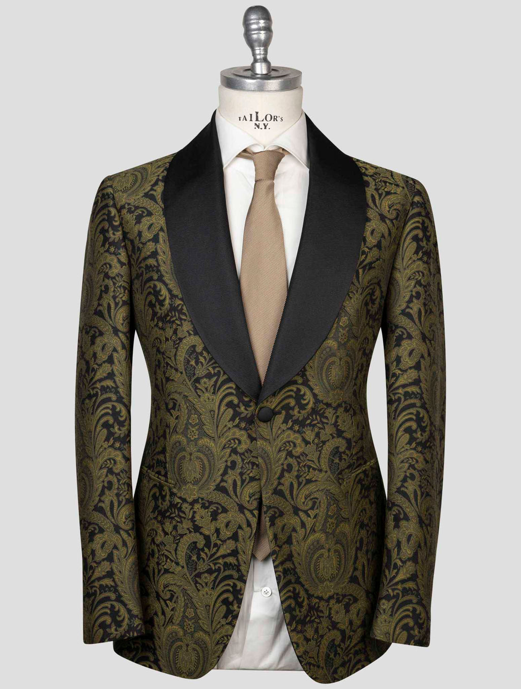 Isaia Multicolor Wool Silk Cotton Smoking Blazer