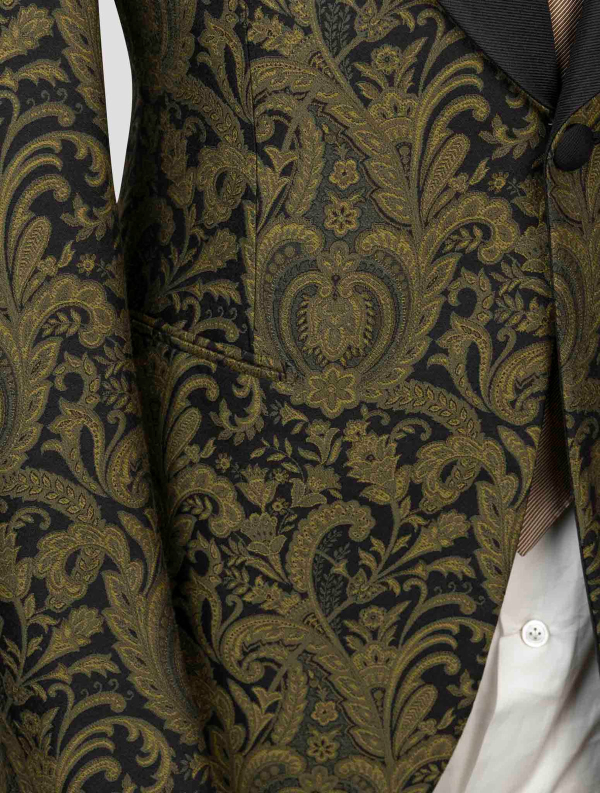 Isaia Multicolor Wool Silk Cotton Smoking Blazer