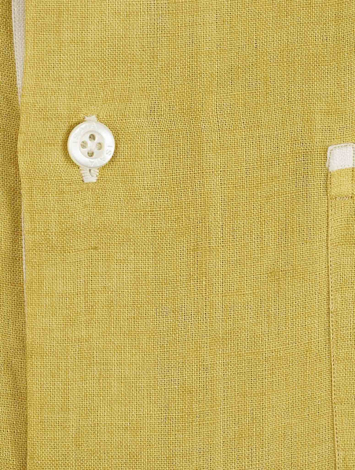 Isaia Yellow Linen Shirt