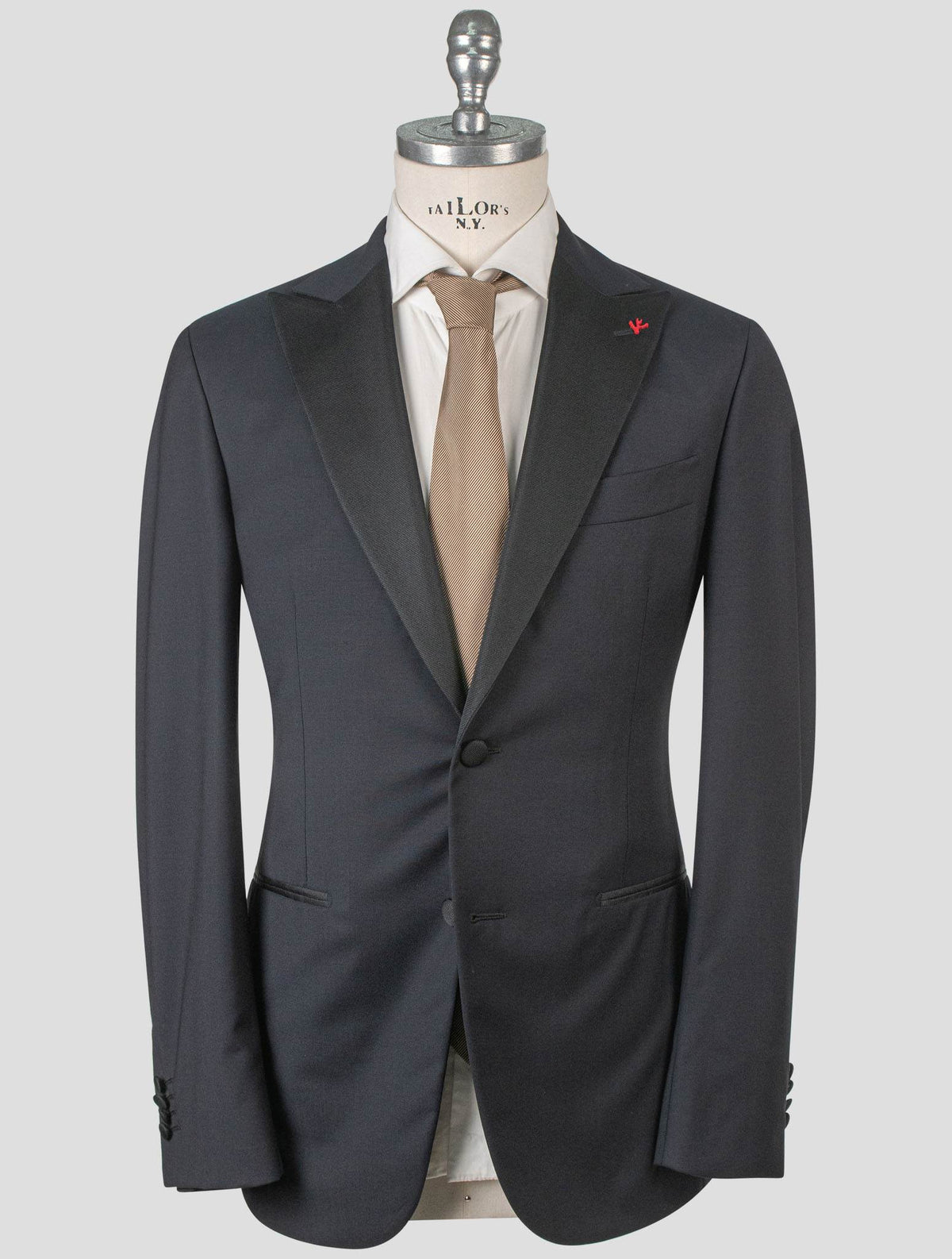 Isaia Blue Wool Tuxedo Suit