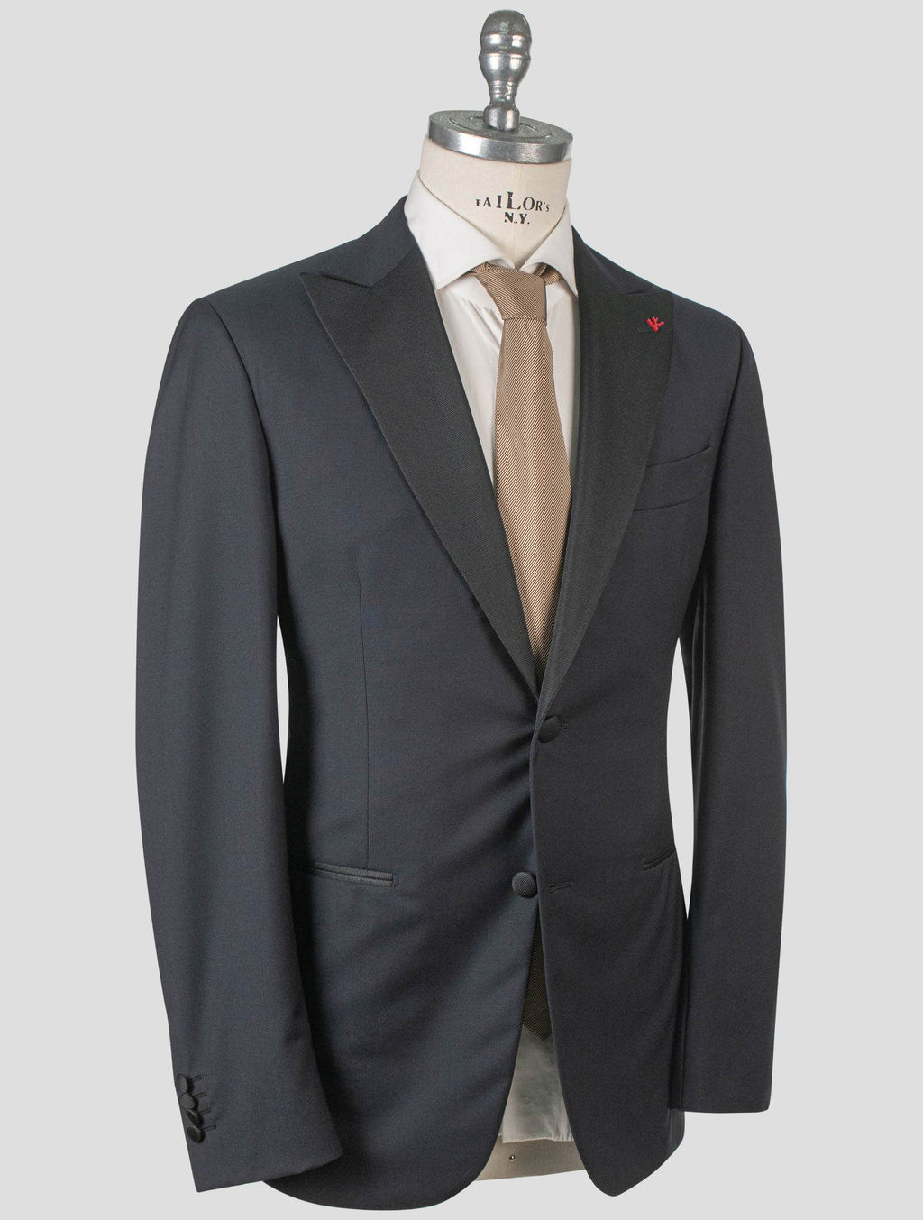 Isaia Isaia Blue Wool Tuxedo Suit Blue 001