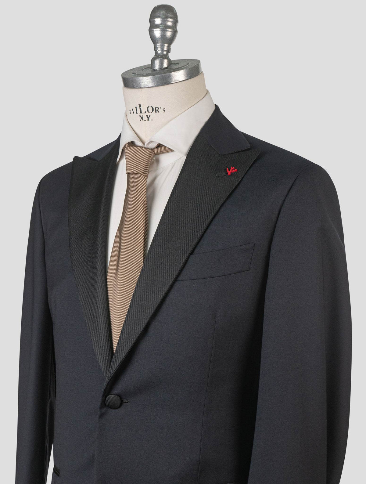 Isaia Blue Wool Tuxedo Suit