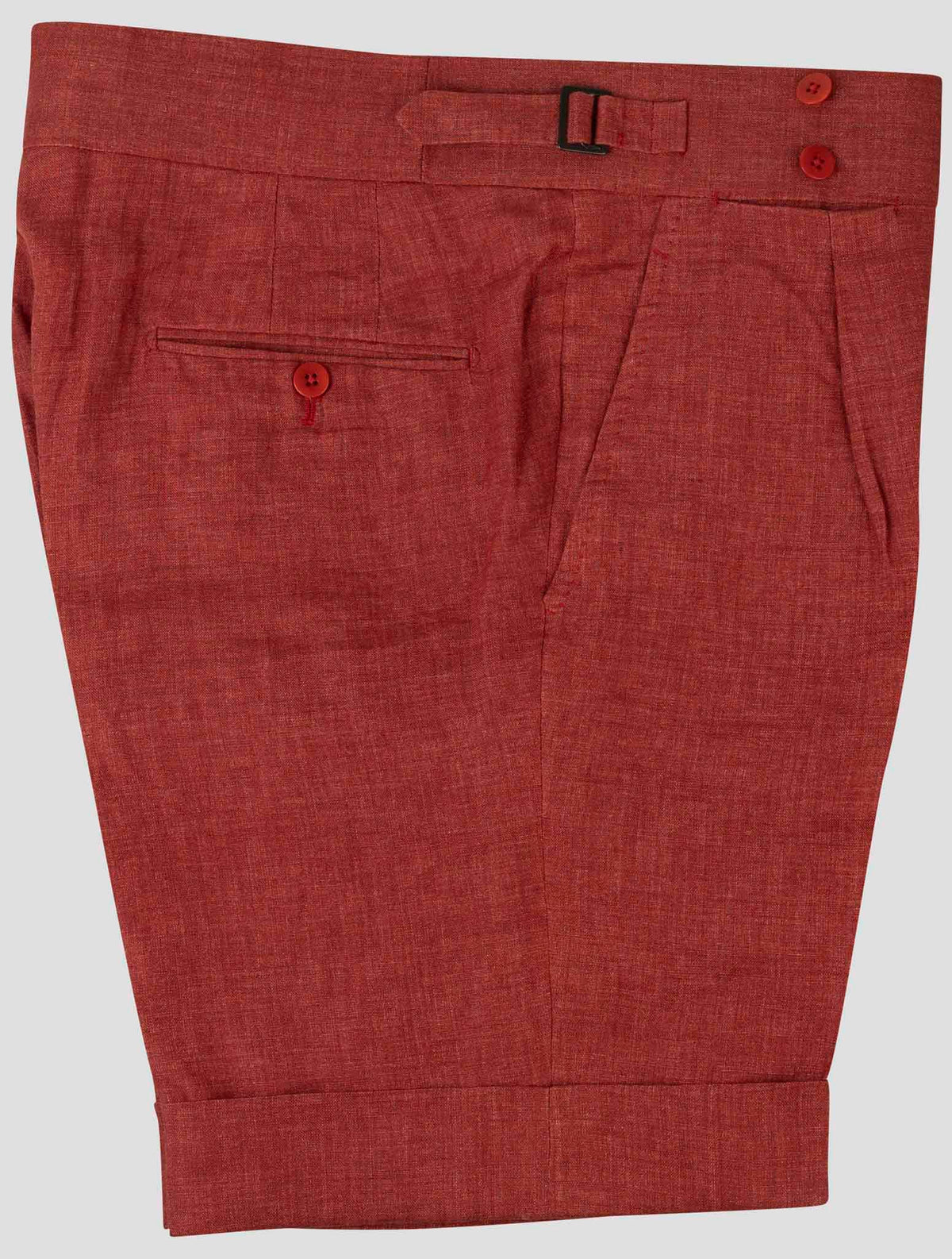 Isaia Isaia Red Linen Short Pant Red 000