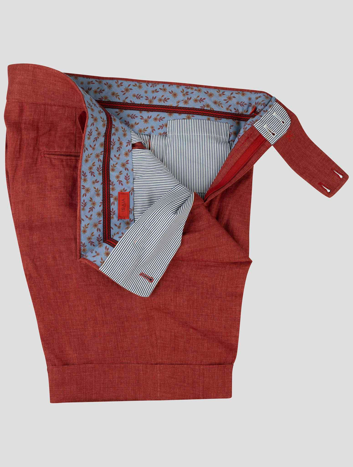 Isaia Red Linen Short Pant