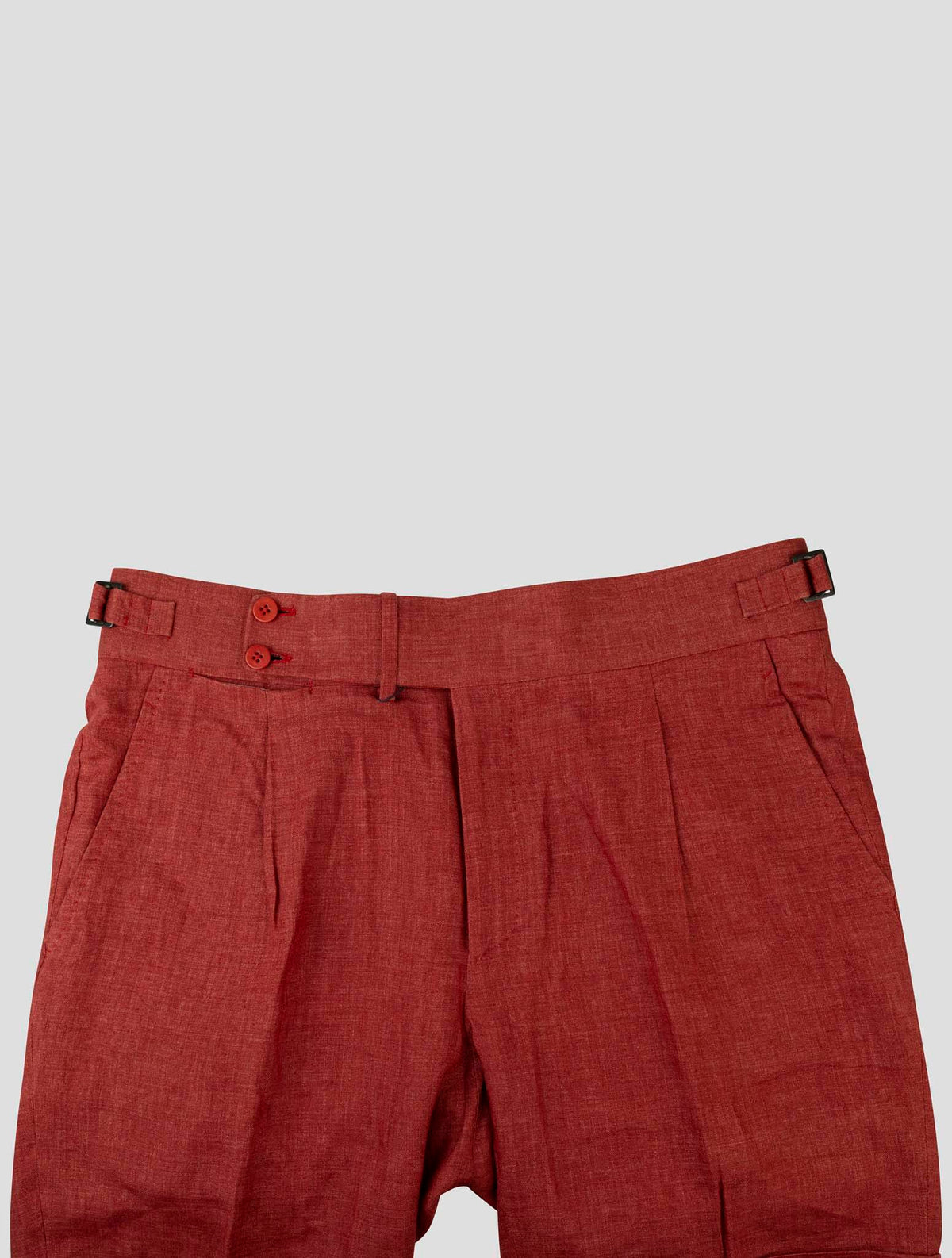 Isaia Red Linen Short Pant