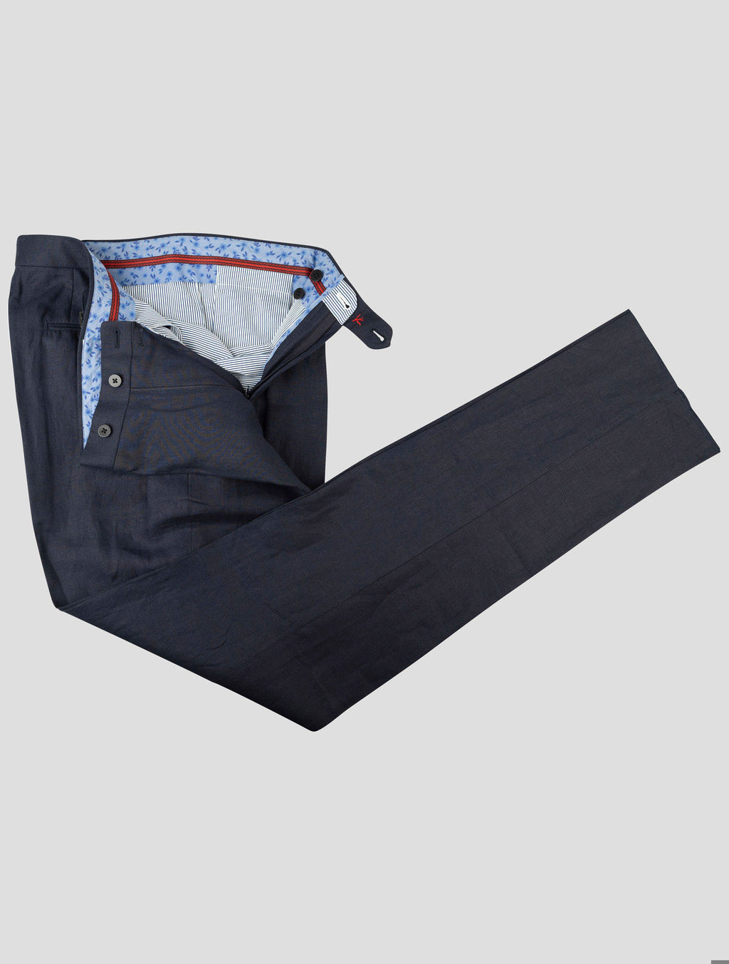 Isaia Isaia Blue Linen Pant Blue 001