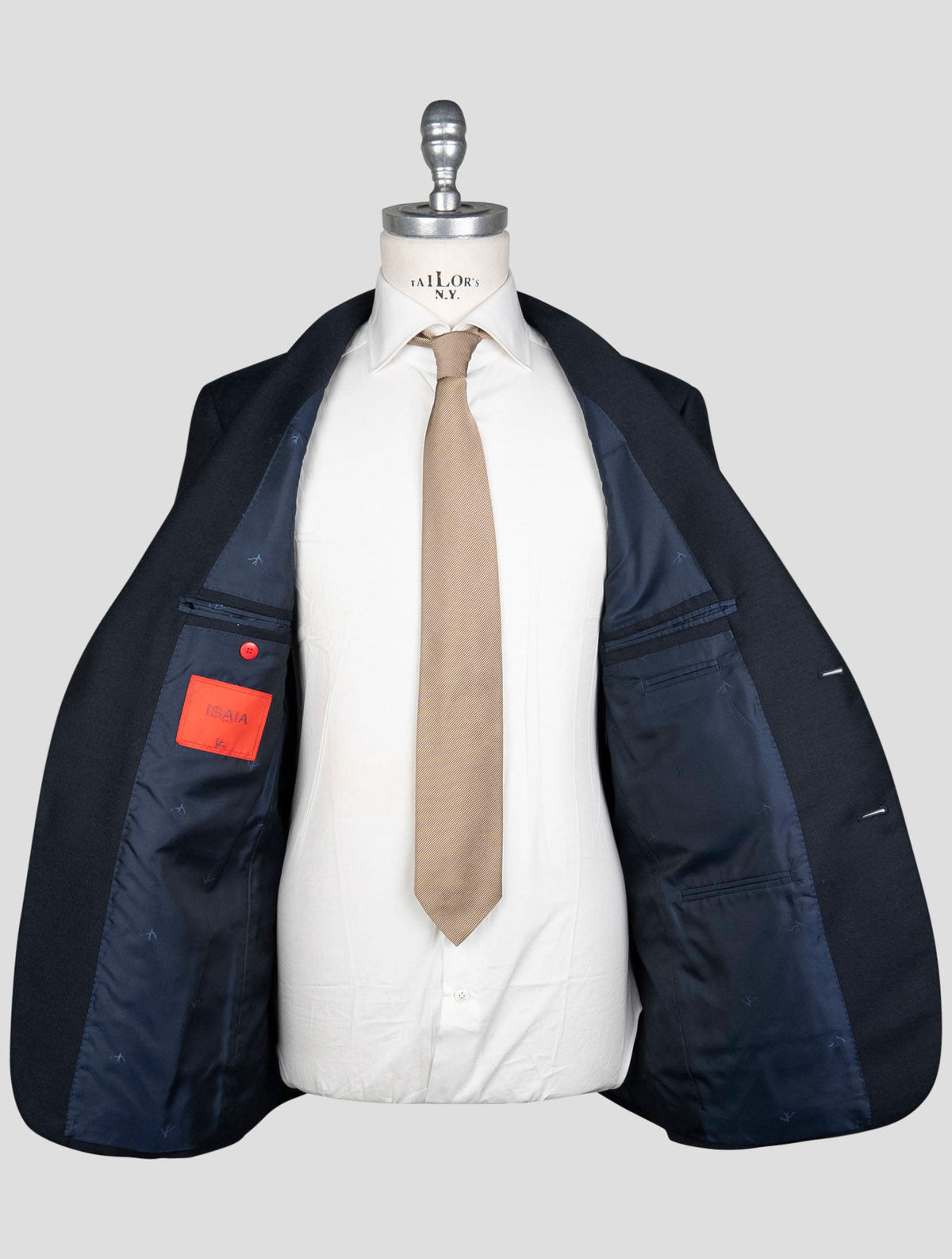Isaia Blue Wool Mohair Blazer