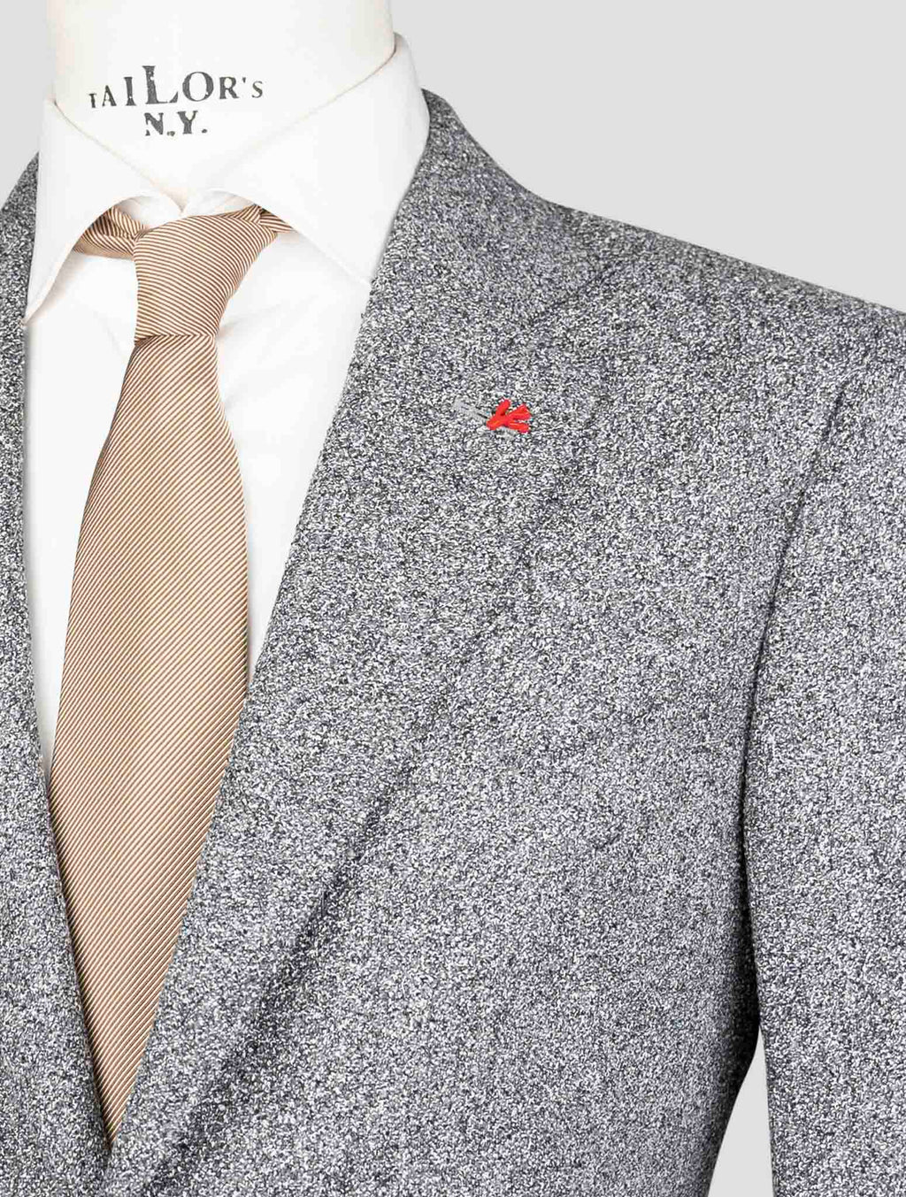 Isaia Gray Wool Viscose Pa Blazer