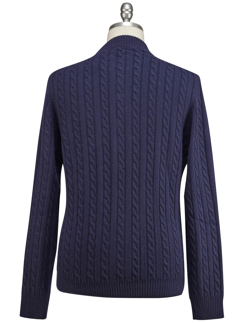 Luigi Borrelli Blue Wool Cashmere Sweater Full Zip