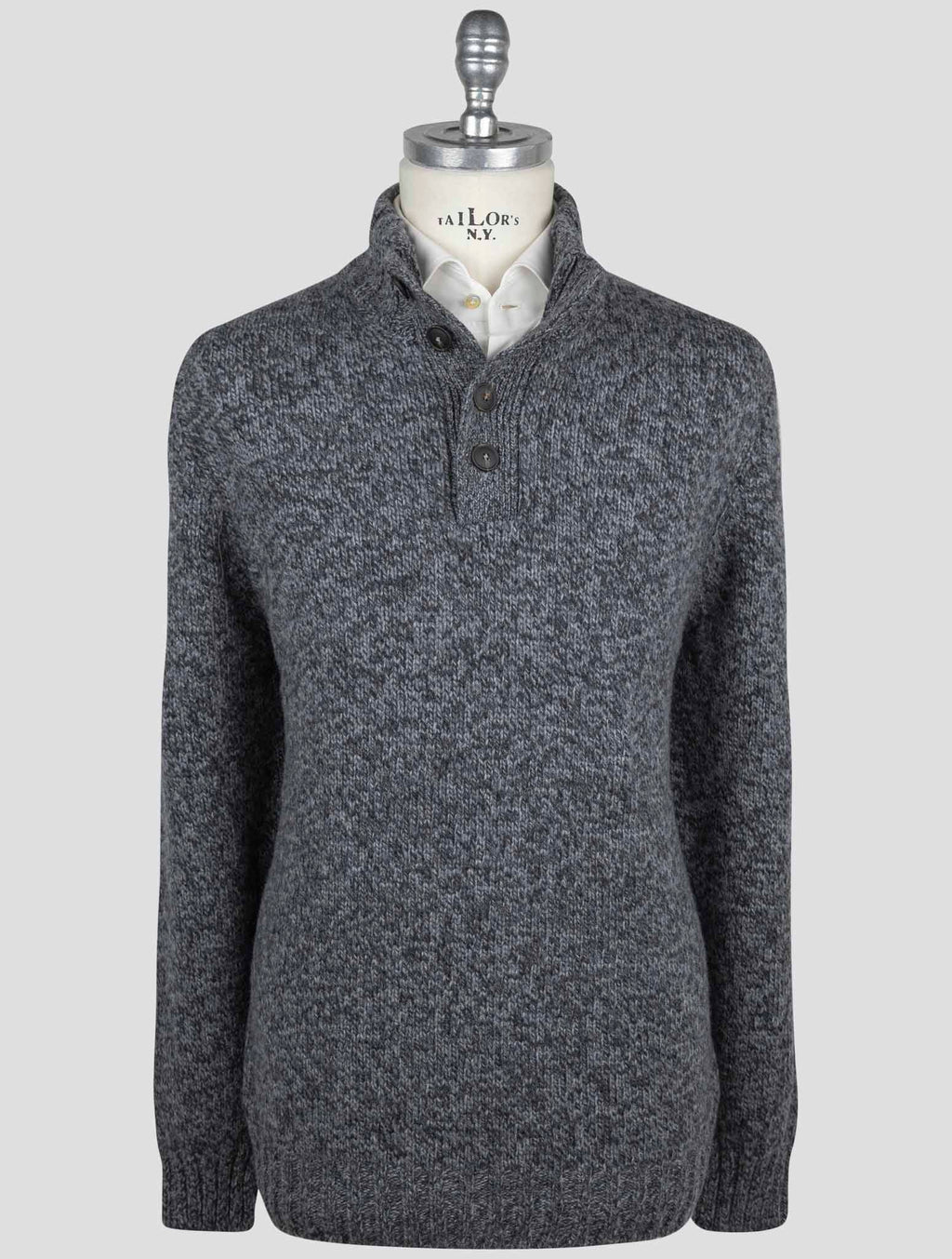 Gran Sasso Gran Sasso Gray Virgin Wool Sweater Half Button Gray 000