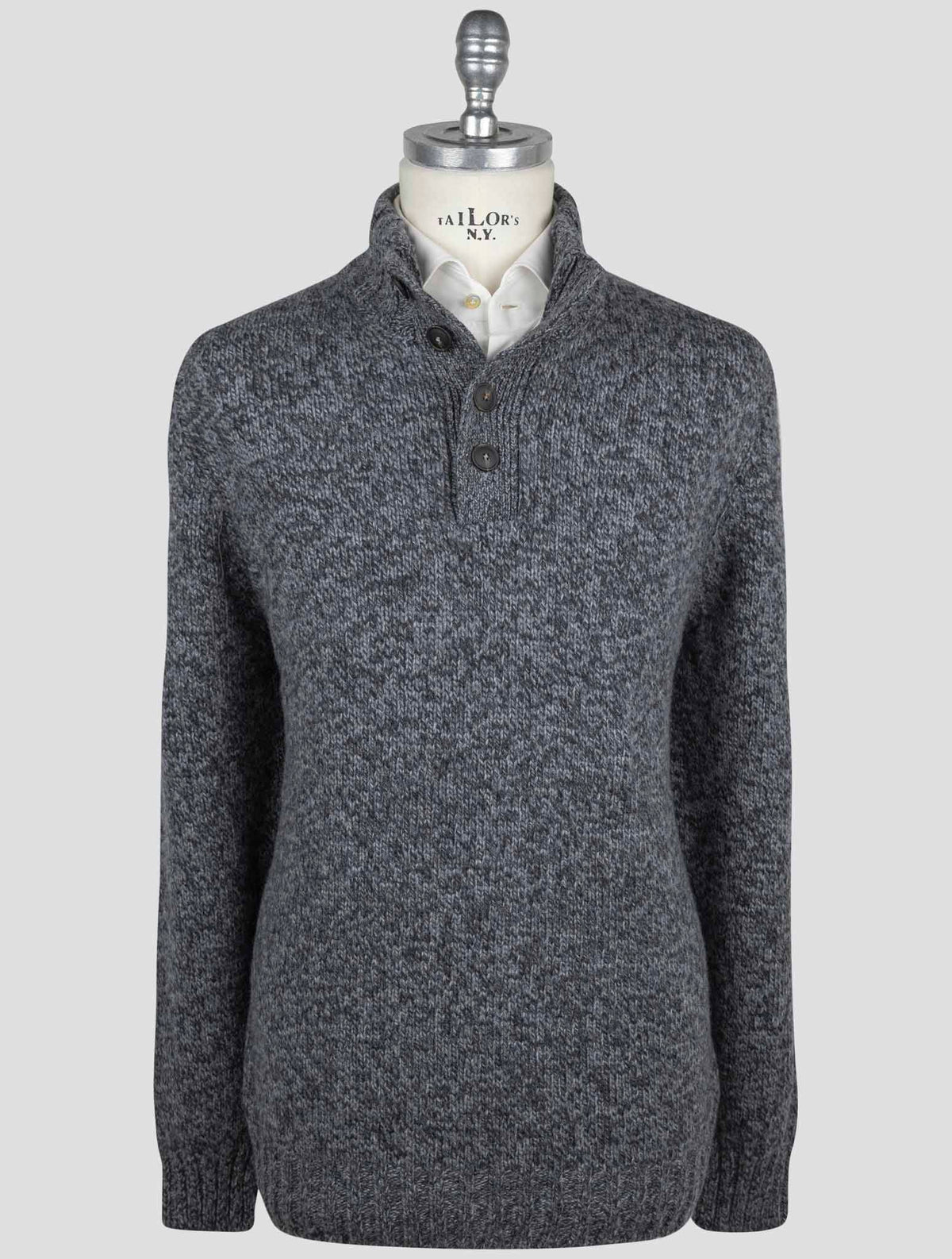 Gran Sasso Gran Sasso Gray Virgin Wool Sweater Half Button Gray 000