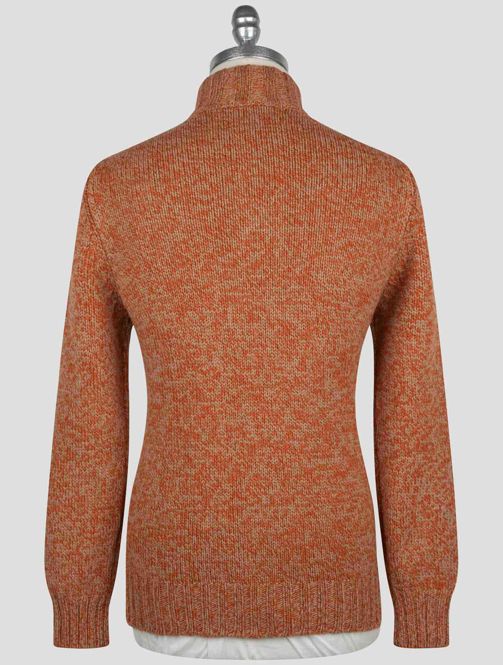 Gran Sasso Orange Virgin Wool Sweater Half Button