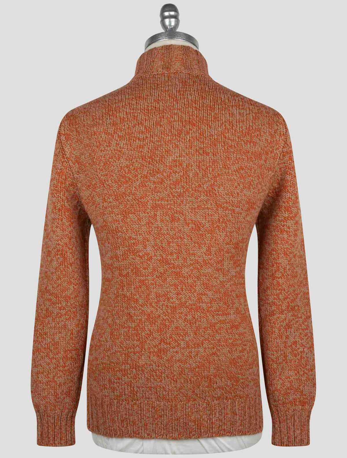 Gran Sasso Orange Virgin Wool Sweater Half Button