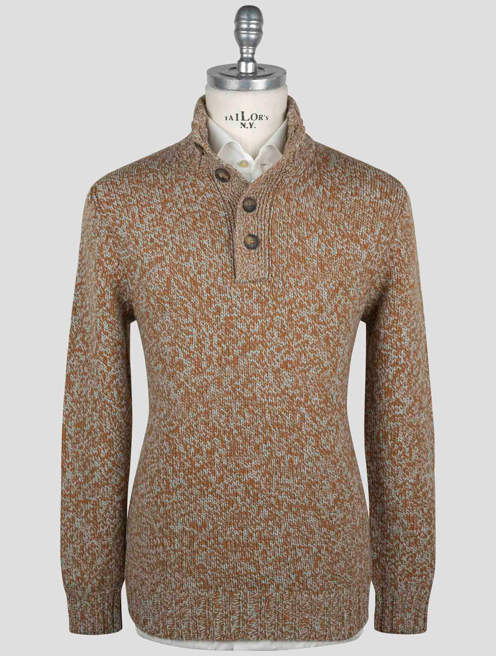 Gran Sasso Gran Sasso Brown Virgin Wool Sweater Half Button Brown 000