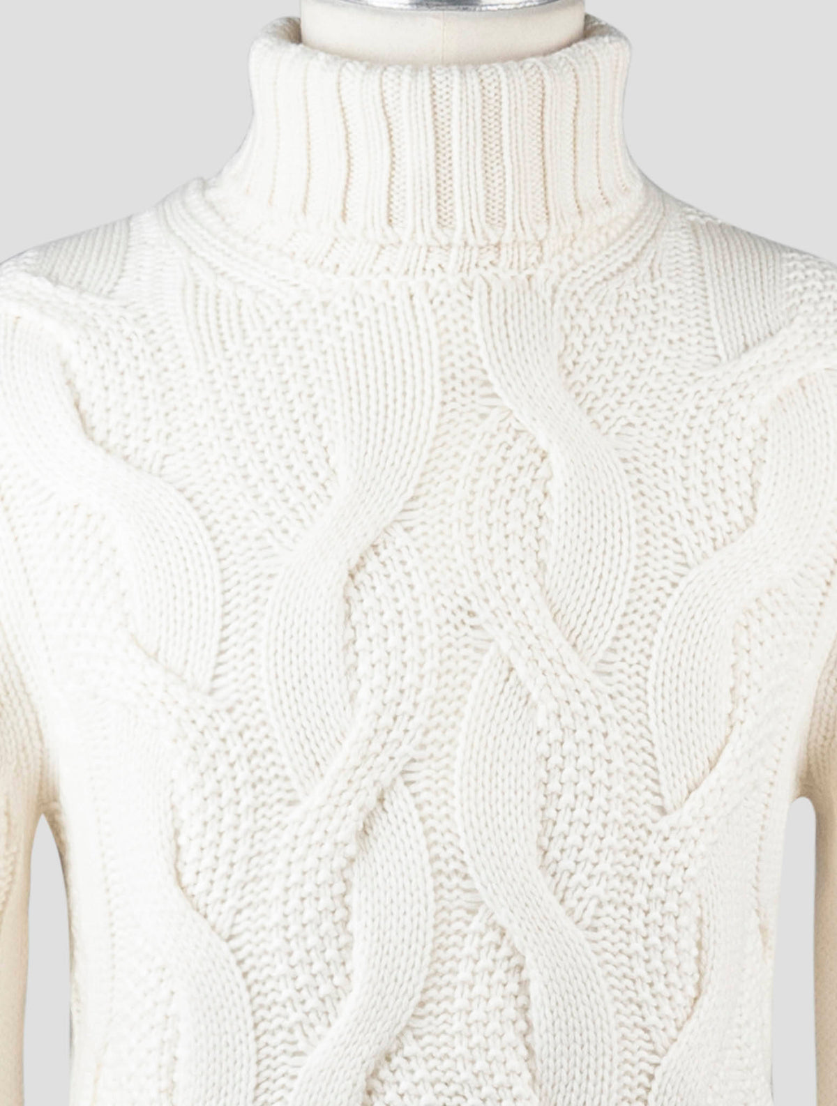Gran Sasso White Cashmere Sweater Turtleneck