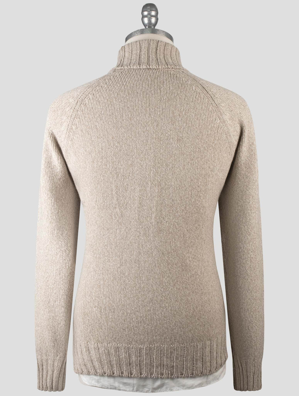 Gran Sasso Beige Cashmere Virgin Wool Sweater Turtleneck